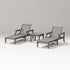 POLYWOOD Estate 3-Piece Chaise Lounge Set in Driftwood