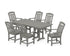 POLYWOOD Cottage Arm Chair 7-Piece Farmhouse Dining Set in Slate Grey