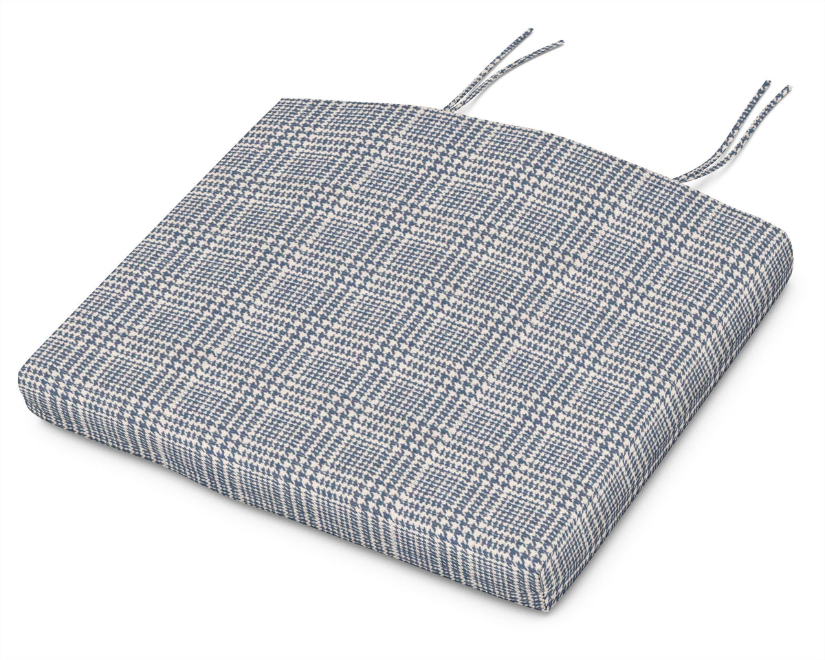 POLYWOOD Standard Seat Cushion 18.5"D x 24"W x 2.5"H in Houndstooth Sky Blue