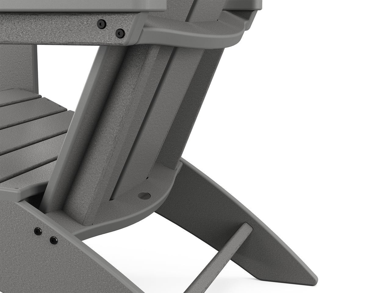 Second angled view of the POLYWOOD Modern Grand Adirondack Chair in Slate Grey