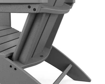 Second angled view of the POLYWOOD Modern Grand Adirondack Chair in Slate Grey