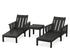 POLYWOOD Acadia 3-Piece Chaise Set in Black