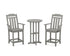 POLYWOOD Country Living Cottage 3-Piece Farmhouse Bistro Counter Set in Slate Grey