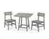 POLYWOOD Modern Studio Plaza Chair 3-Piece Bistro Dining Set in Slate Grey