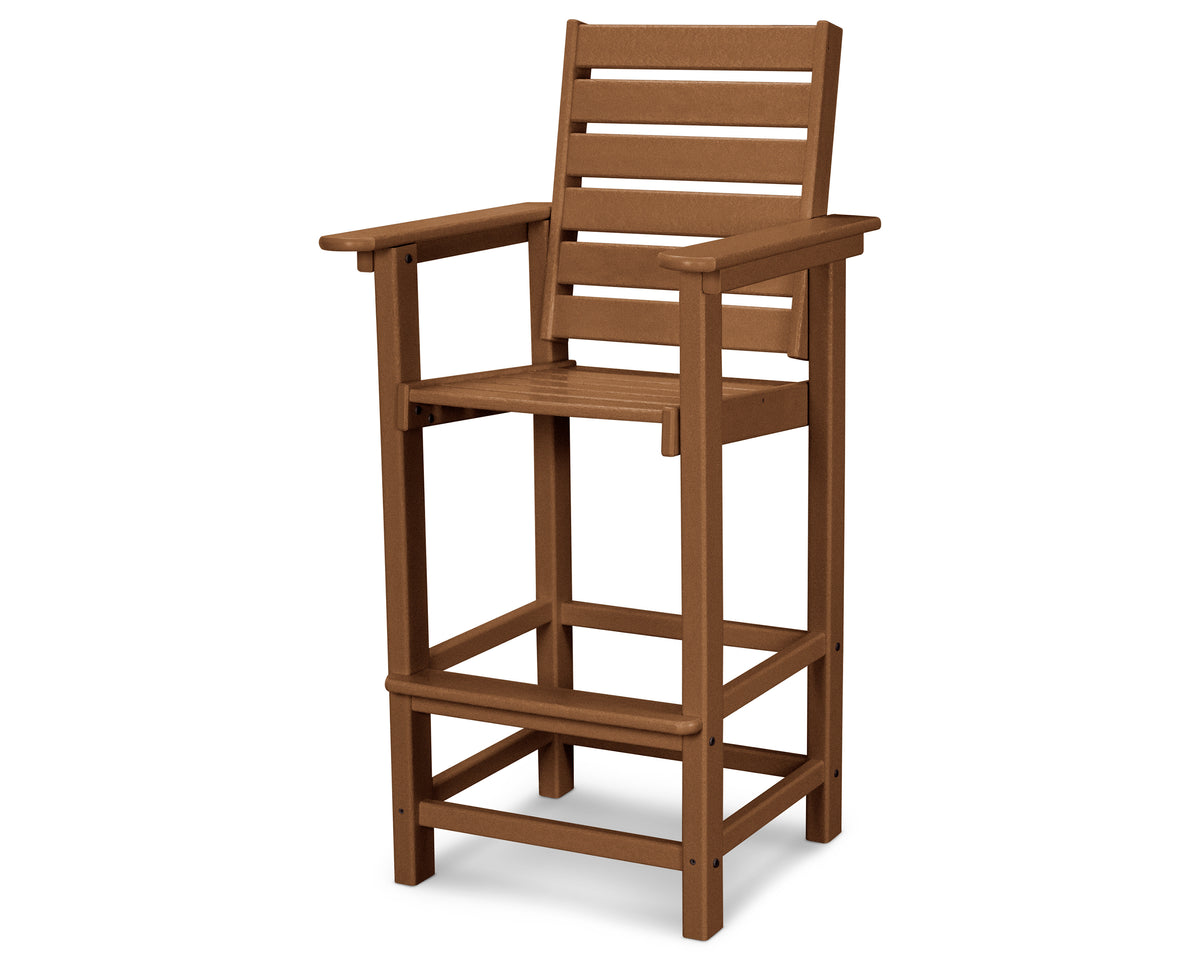 POLYWOOD Captain Bar Chair in Teak
