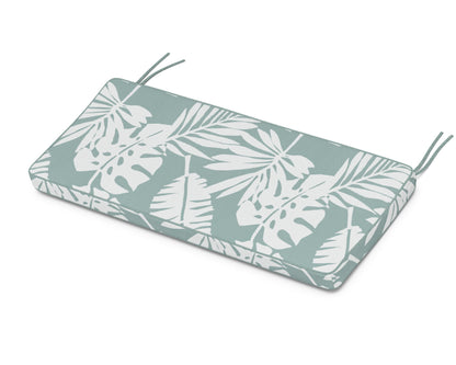 POLYWOOD Chinoiserie 48" Bench Seat Cushion in Leaf Glacier Spa