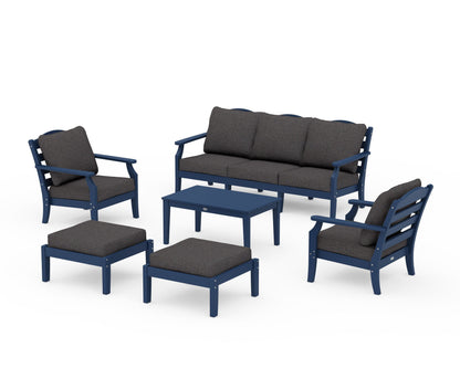 POLYWOOD Savannah 6-Piece Lounge Sofa Set in Navy