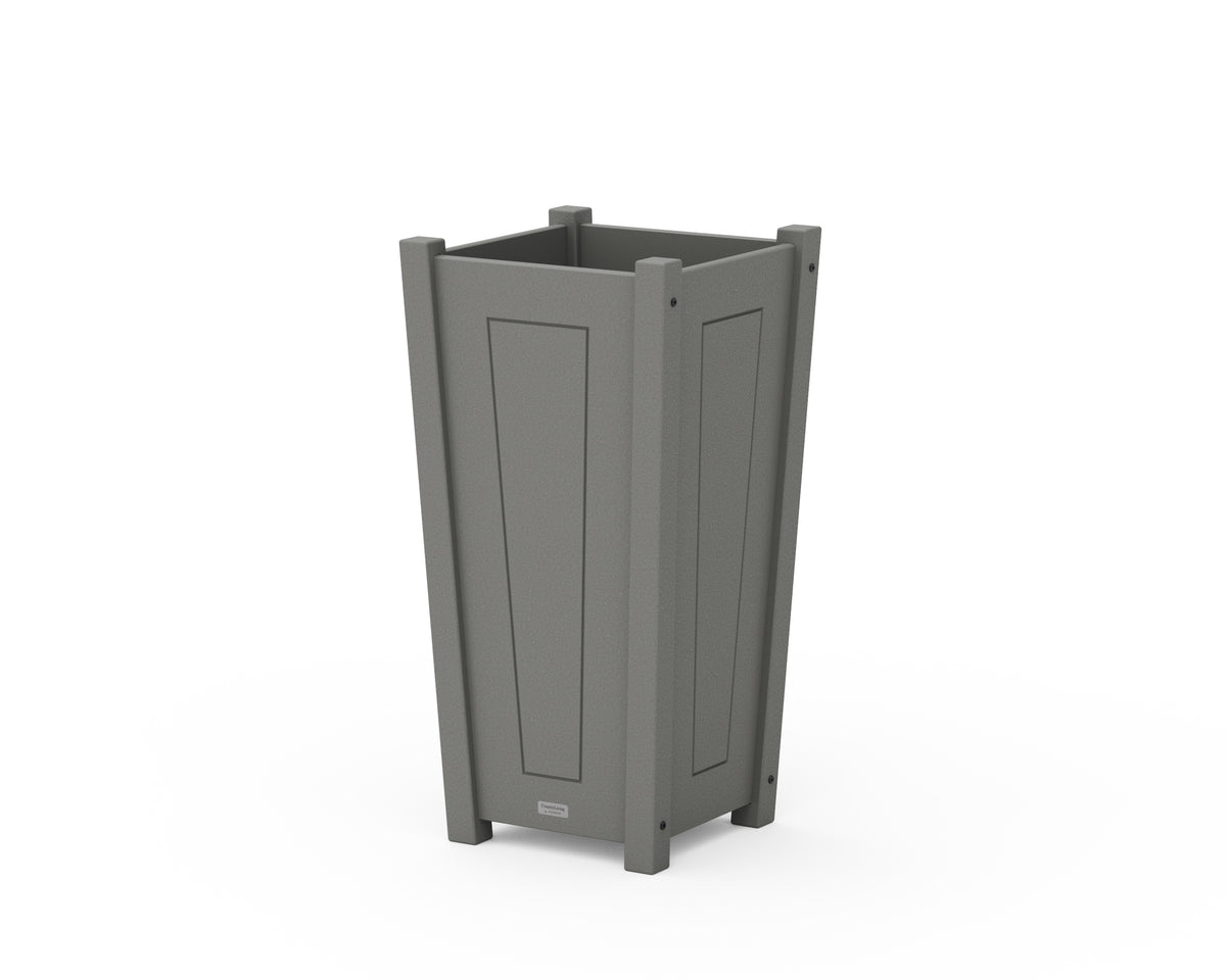 POLYWOOD Country Living Tapered Square Planter Box in Slate Grey