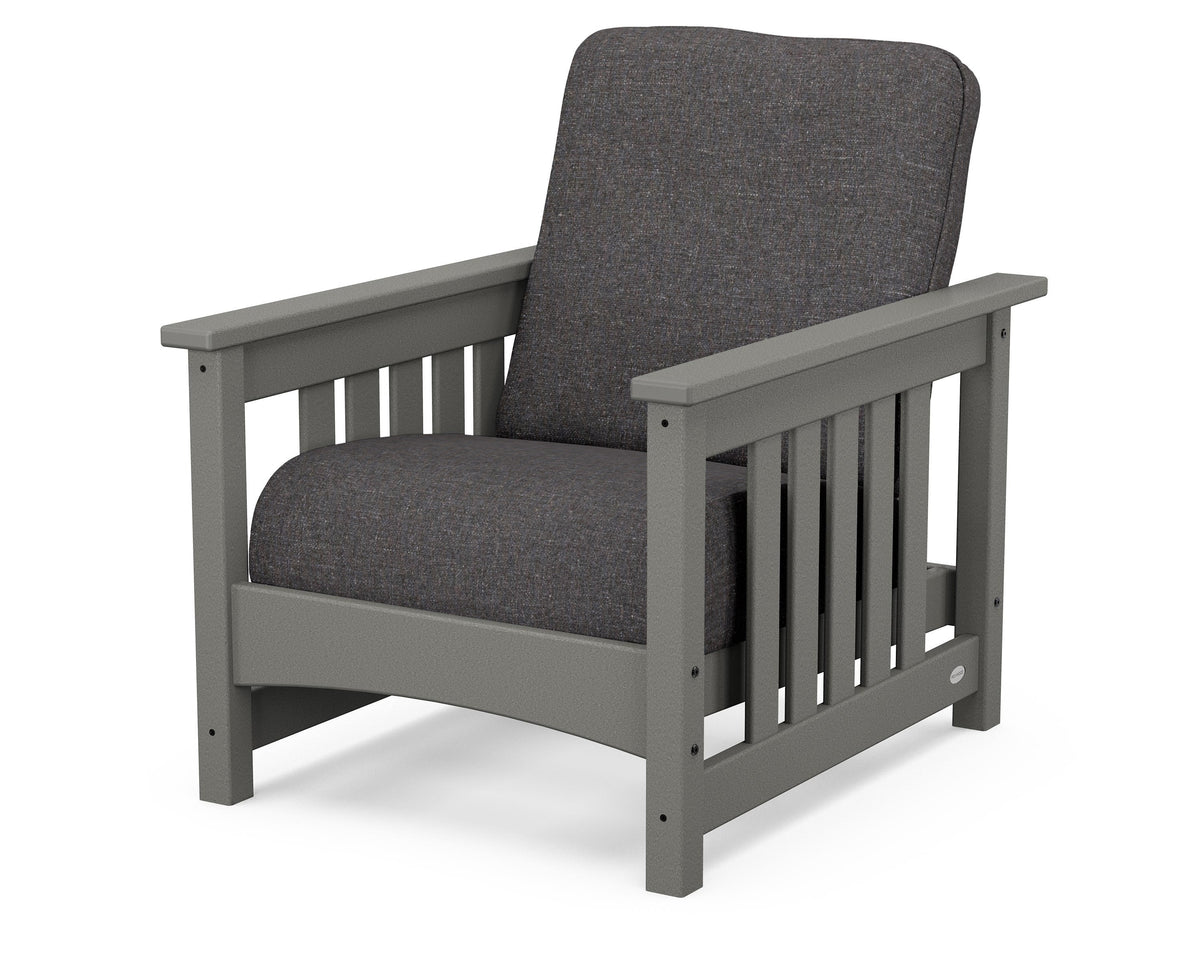 POLYWOOD Club Mission Chair in Slate Grey / Ash Charcoal