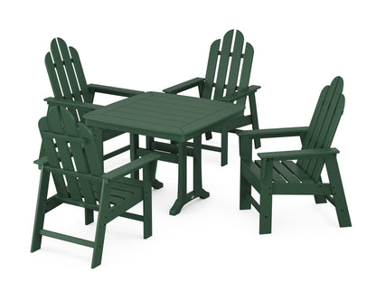 POLYWOOD Long Island 5-Piece Dining Set with Trestle Legs - 37" Table in Green