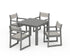 POLYWOOD EDGE Sling Arm Chair 5-Piece Parsons Dining Set in Slate Grey / Birch