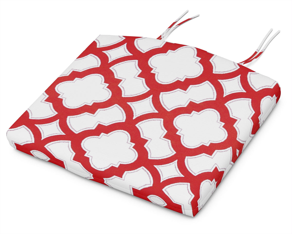 POLYWOOD Standard Seat Cushion 17"D x 20.5"W x 2.5"H in Trellis Crimson