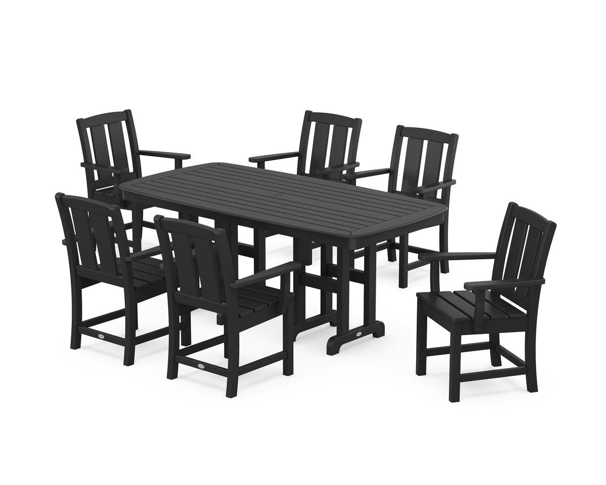 POLYWOOD Mission Arm Chair 7-Piece Dining Set in Black