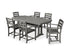POLYWOOD La Casa Café 7-Piece Arm Chair Dining Set with Trestle Legs in Slate Grey