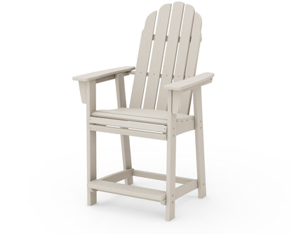 POLYWOOD Vineyard Curveback Adirondack Counter Chair in Sand