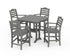 POLYWOOD Savannah 5-Piece Counter Set with Trestle Legs in Slate Grey