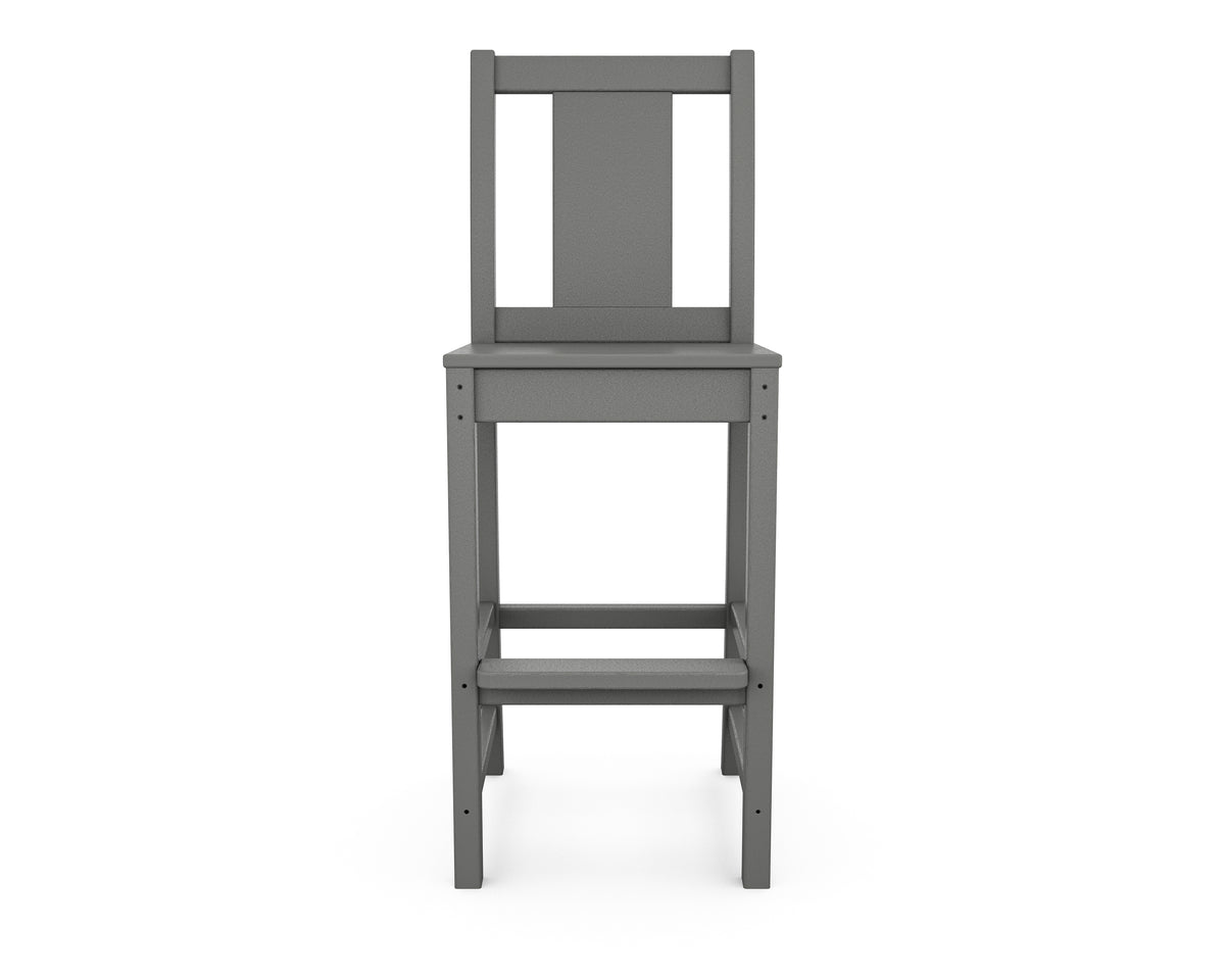 Additional angle of the POLYWOOD Prairie Bar Side Chair in Slate Grey