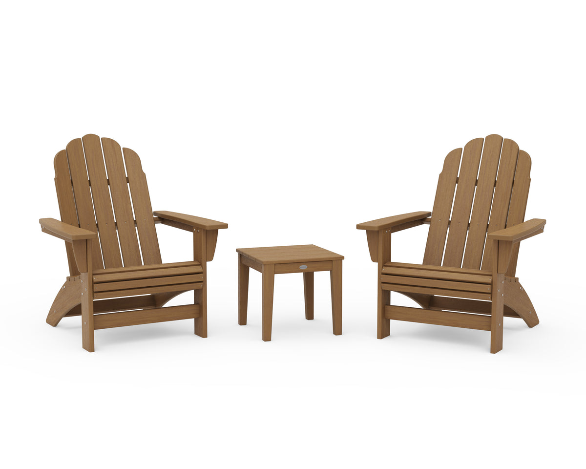 POLYWOOD 3-Piece Vineyard Grand Adirondack Set in Natural