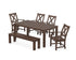 POLYWOOD Braxton 6-Piece Parsons Dining Set with Bench in Mahogany