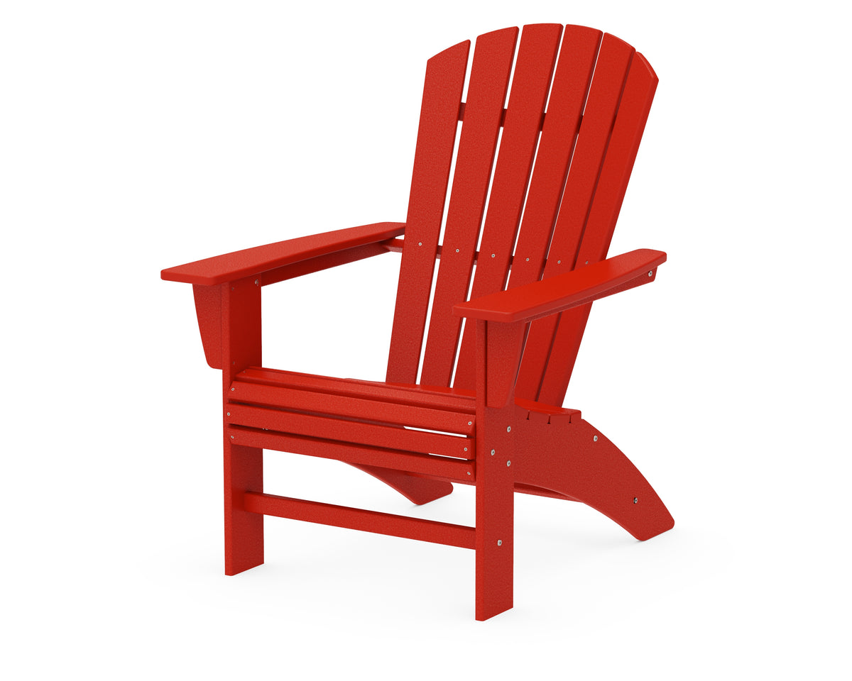 POLYWOOD Nautical Curveback Adirondack Chair in Sunset Red