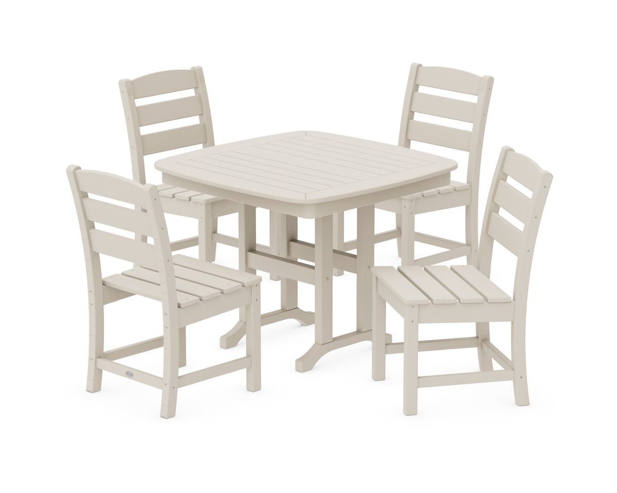 POLYWOOD Lakeside 5-Piece Side Chair Dining Set in Sand