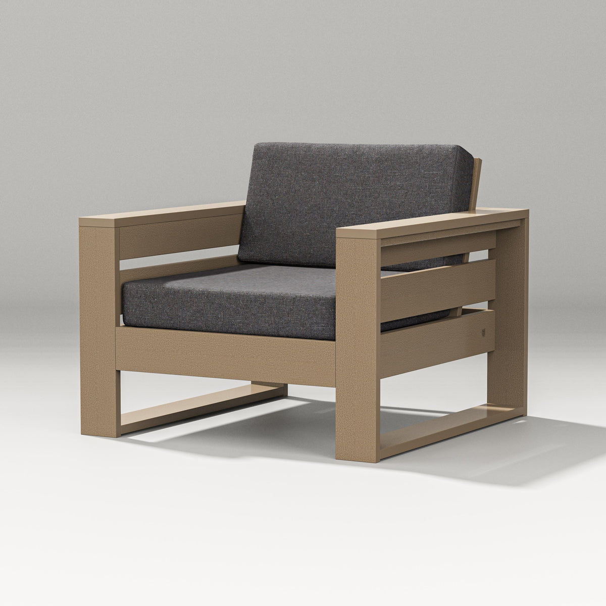 POLYWOOD Latitude Lounge Chair in Vintage Sahara / Ash Charcoal