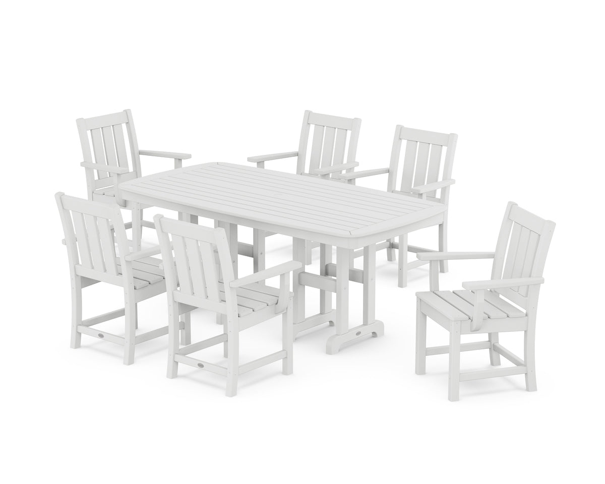 POLYWOOD Oxford Arm Chair 7-Piece Dining Set in White