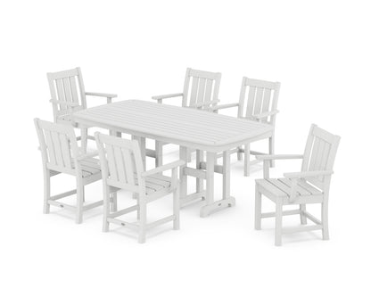 POLYWOOD Oxford Arm Chair 7-Piece Dining Set in White