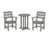 POLYWOOD Lakeside 3-Piece Round Bistro Dining Set in Slate Grey