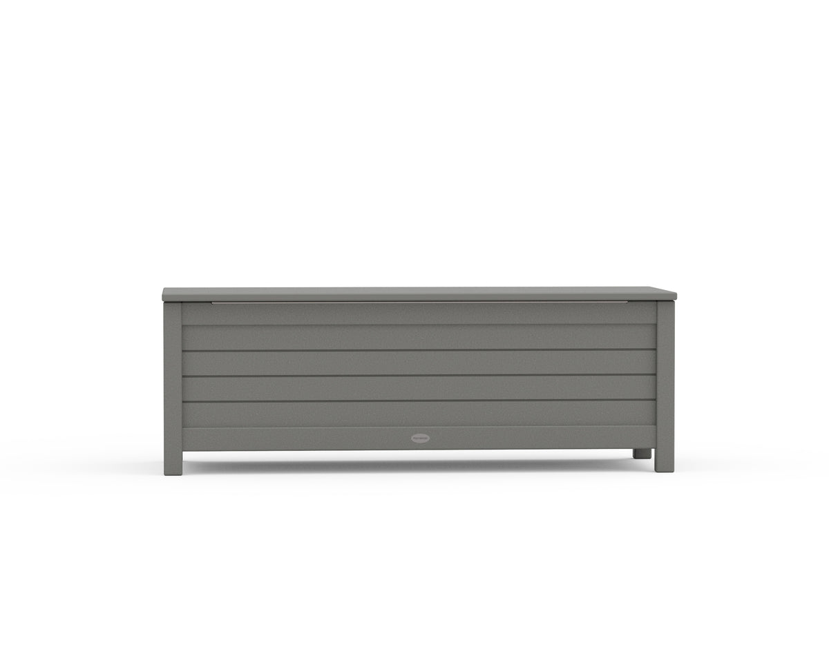 Alternate view of the POLYWOOD Nautical 48" Storage Bench in Slate Grey