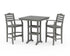 POLYWOOD Savannah 3-Piece Farmhouse Bar Set with Trestle Legs in Slate Grey