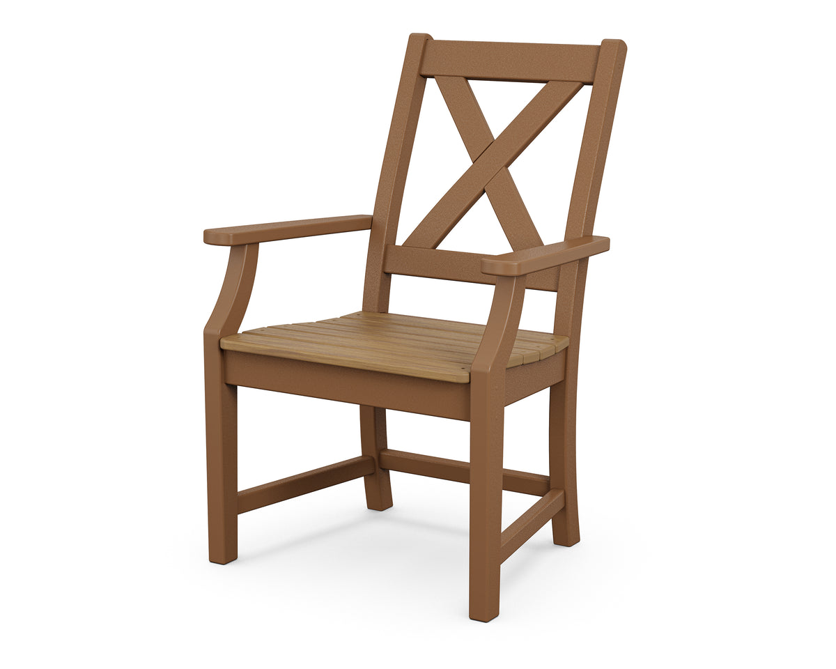 POLYWOOD Braxton Dining Arm Chair in Teak / Natural