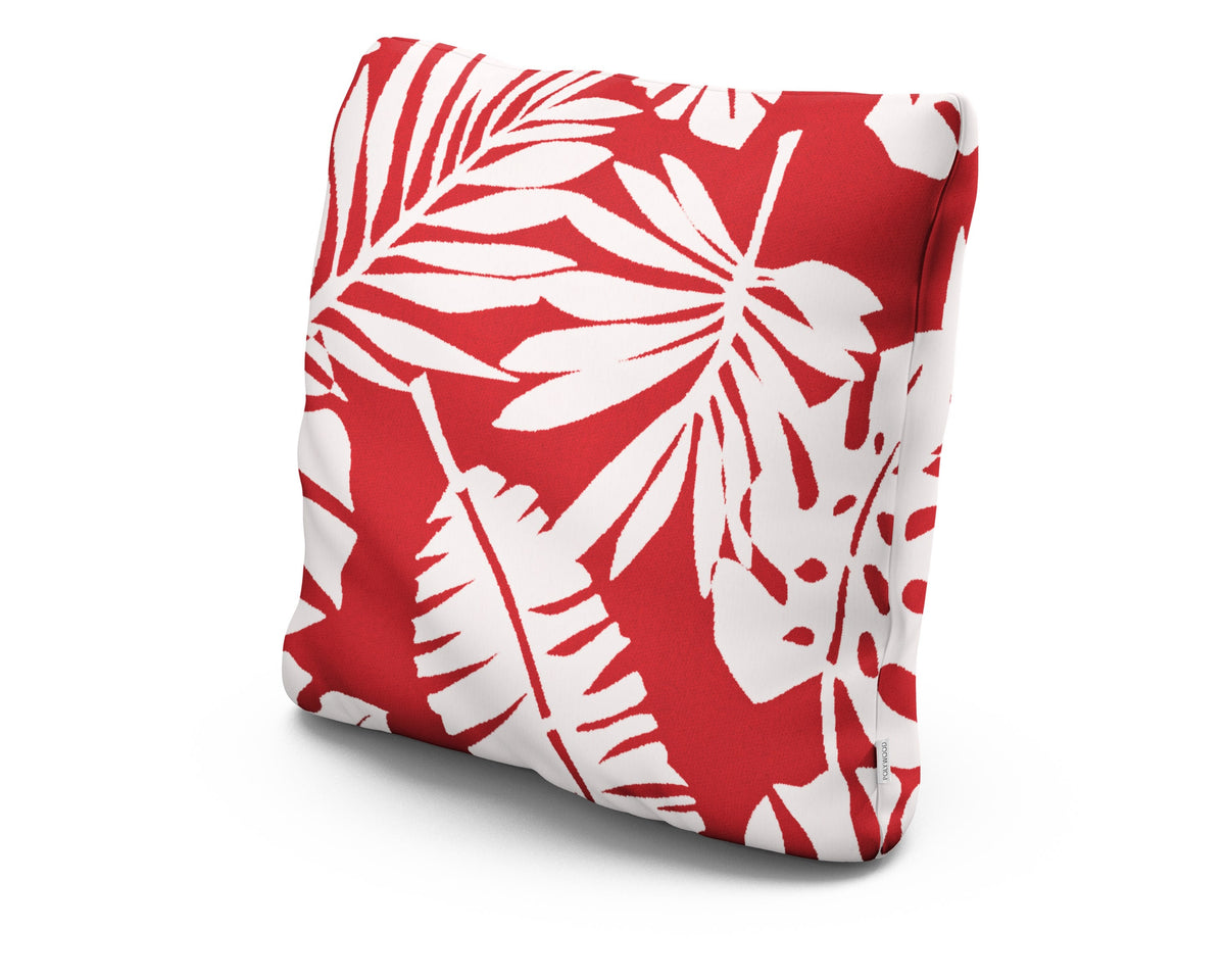 POLYWOOD 20" Outdoor Throw Pillow in Leaf Crimson