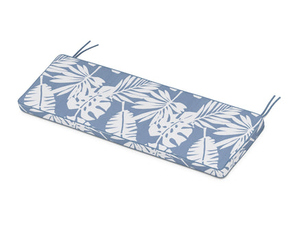 POLYWOOD Chinoiserie 60" Bench Seat Cushion in Leaf Sky Blue