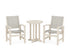 POLYWOOD Coastal 3-Piece Round Bistro Dining Set in Sand / Birch