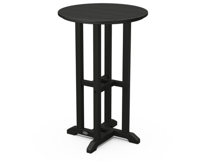 POLYWOOD 24" Round Farmhouse Counter Bistro Table in Black