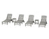 POLYWOOD Cottage 6-Piece Chaise Set with Wheels in Slate Grey