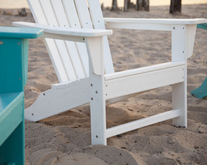 Detail photo of the POLYWOOD South Beach Adirondack in White