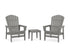 POLYWOOD 3-Piece Nautical Grand Upright Adirondack Set in Slate Grey