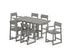 POLYWOOD EDGE 7-Piece Farmhouse Counter Set in Slate Grey