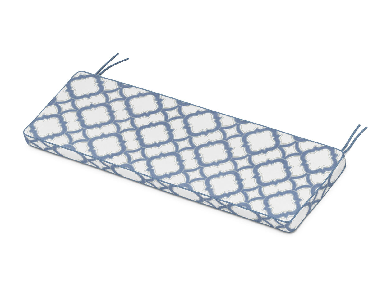 POLYWOOD Chinoiserie 60" Bench Seat Cushion in Trellis Sky Blue