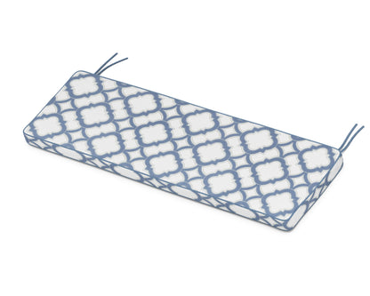POLYWOOD Chinoiserie 60" Bench Seat Cushion in Trellis Sky Blue