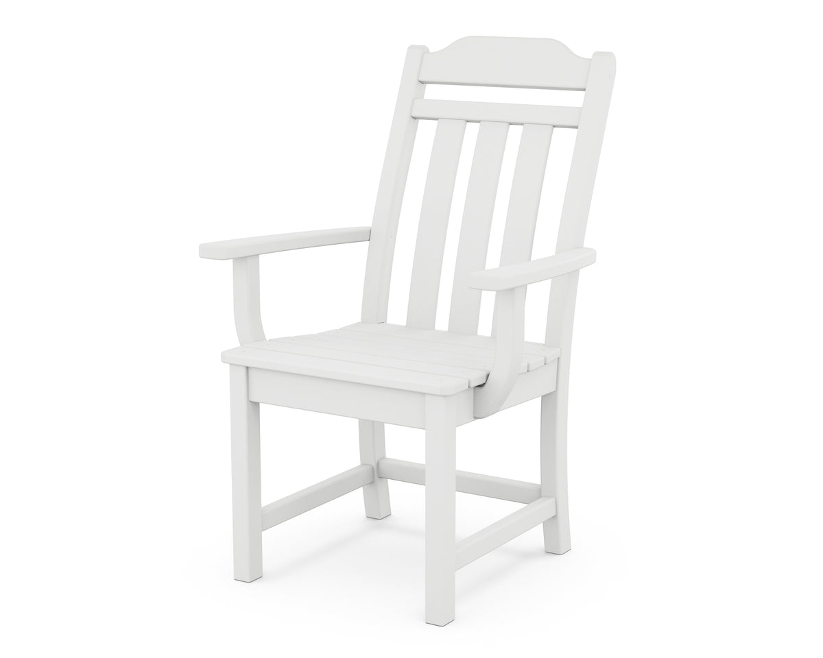 POLYWOOD Cottage Dining Arm Chair in White