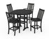 POLYWOOD Vineyard 5-Piece Nautical Trestle Bar Set in Black