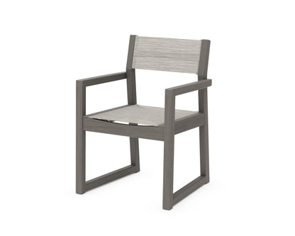 POLYWOOD EDGE Sling Dining Arm Chair in Driftwood / Birch