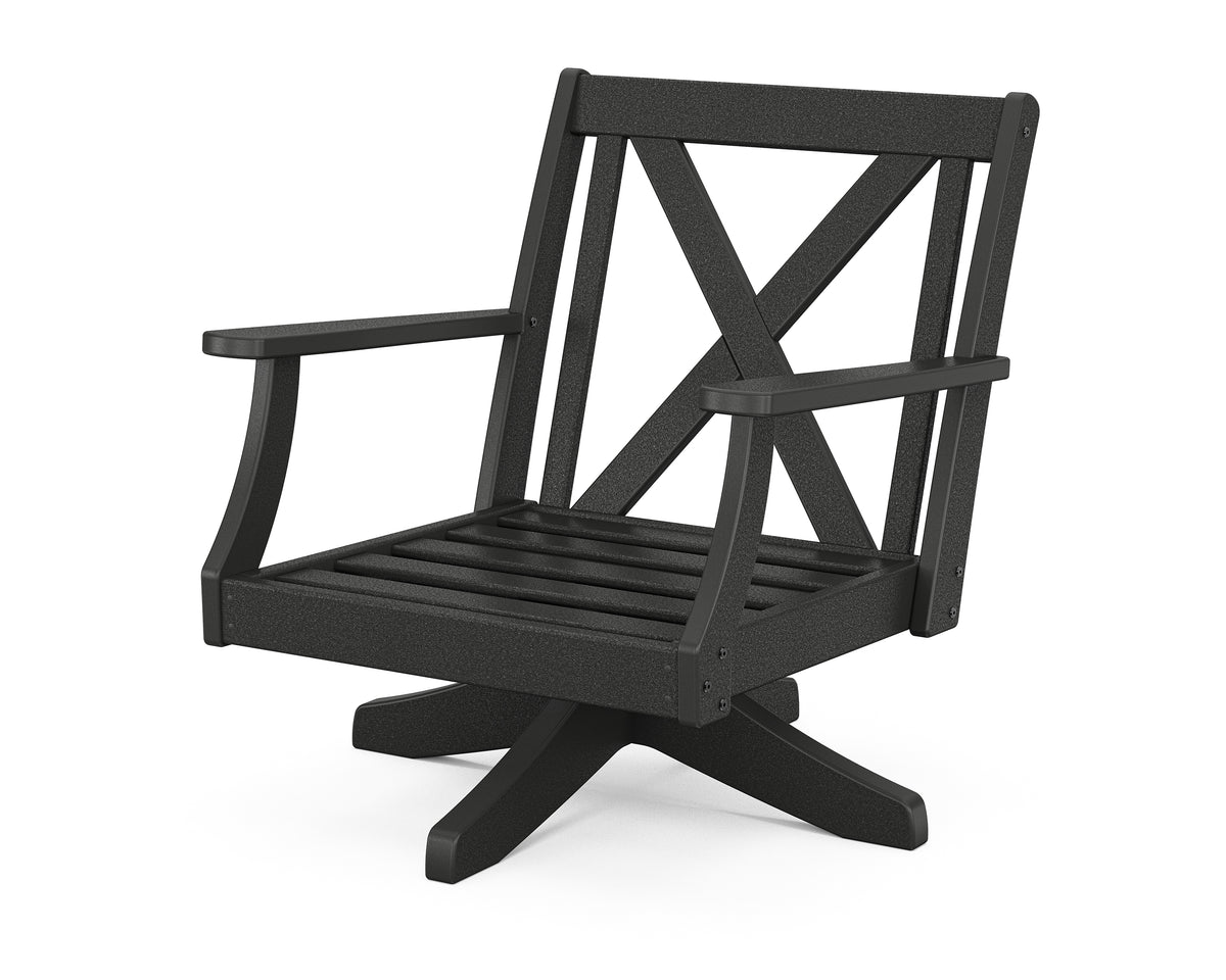 POLYWOOD Braxton Deep Seating Swivel Chair Frame in Black