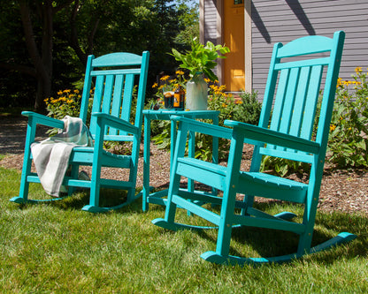 POLYWOOD Presidential Rocker 3-Piece Set in an outdoor setting