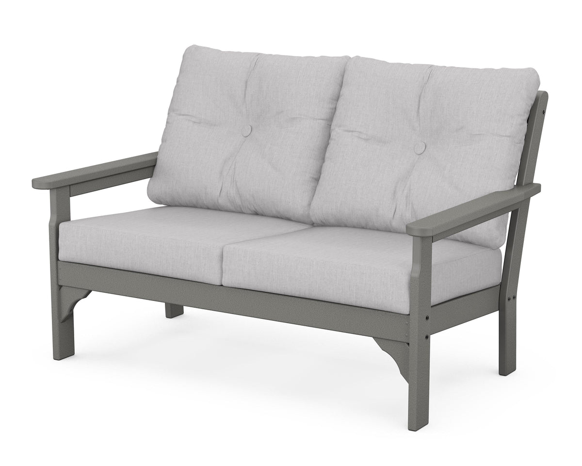 POLYWOOD Vineyard Deep Seating Loveseat in Slate Grey / Granite