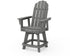 POLYWOOD Vineyard Curveback Adirondack Swivel Counter Chair in Slate Grey