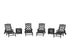 POLYWOOD Chinoiserie 6-Piece Chaise Set in Black
